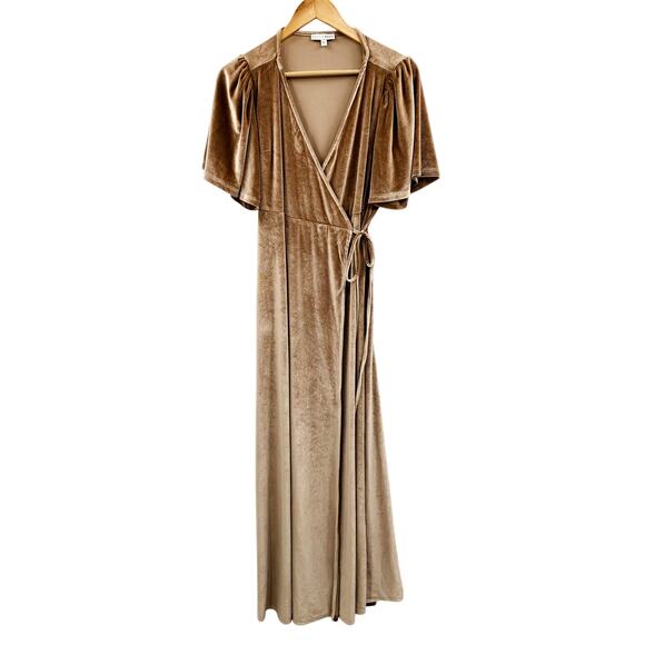 Baltic Born Champagne Velvet wrap maxi Dress - Picture 2 of 8